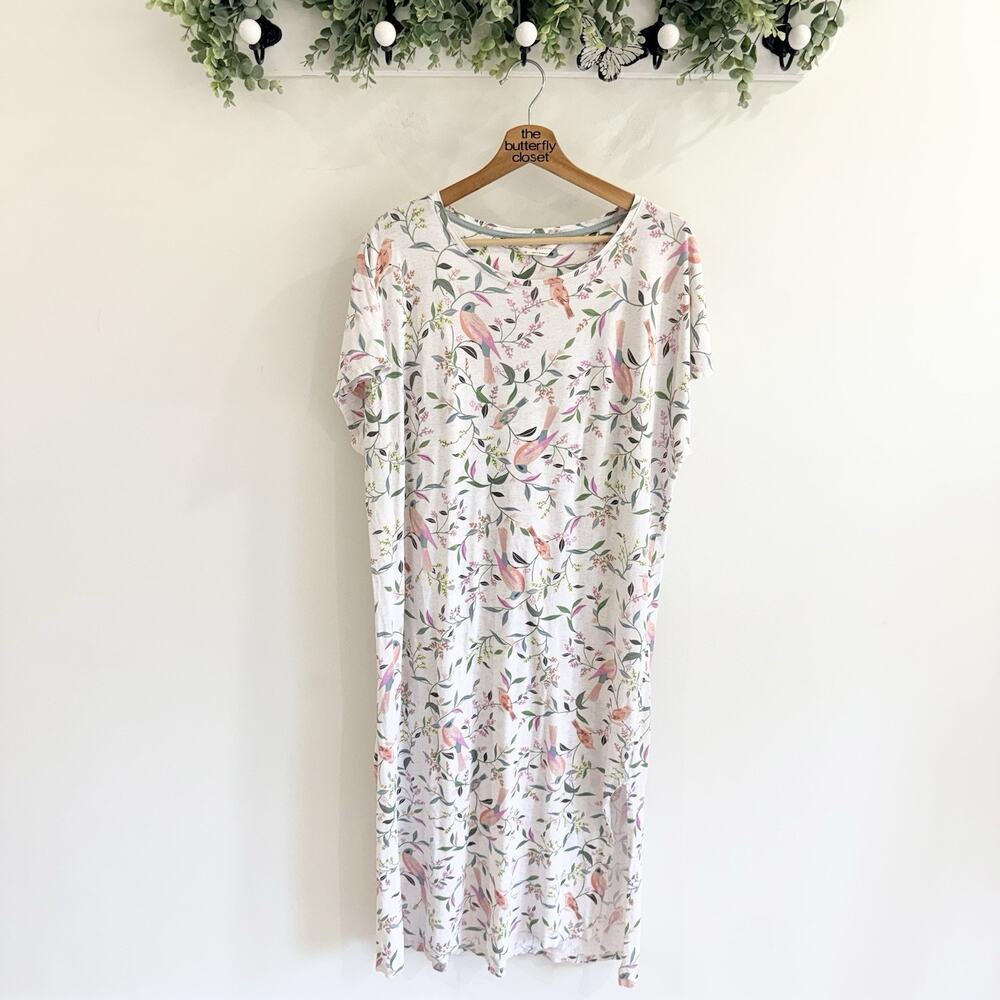 Marks & Spencer Day Dreams Duvet Days Cotton Rich Floral Nightgown Size 18 65040